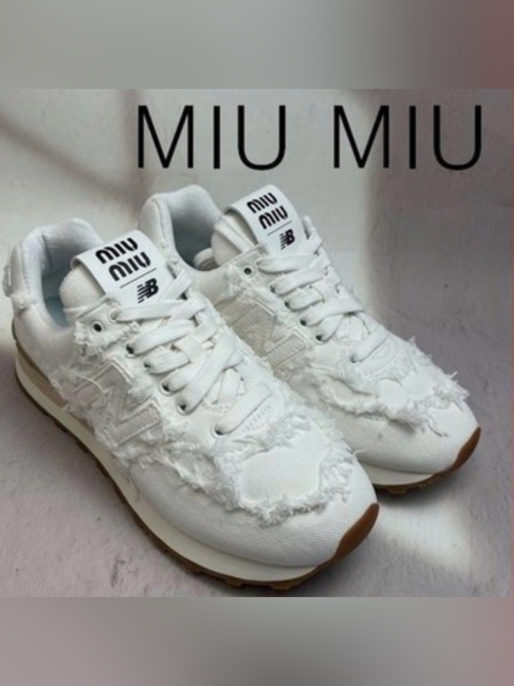 UEC Miu Miu X New Balance 574 Denim Sneakers Sz 38